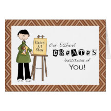 Arte TeacherThank de la escuela que usted carda Felicitaciones
