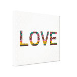 Arte tribal de la palabra del amor lona envuelta para galerias