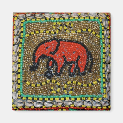 Arte tribal nativo del elefante del Dayak Iman Para Frigorífico