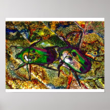 Arte tropical de Digitaces del escarabajo del abej Posters