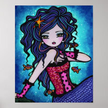 Arte tropical de la fantasía de la sirena de Adria Posters