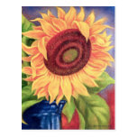Arte tropical grande del girasol - multi postales
