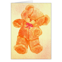 Arte y diseño de CricketDiane del oso de peluche d Tarjeta