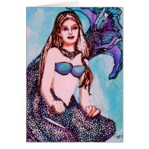Arte y diseño de Jenet CricketDiane de la sirena Felicitación