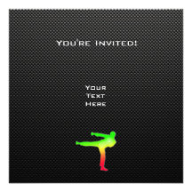 Artes marciales lisos invitacion personalizada