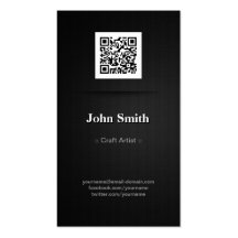 Artista del arte - código elegante del negro QR Tarjetas De Visita