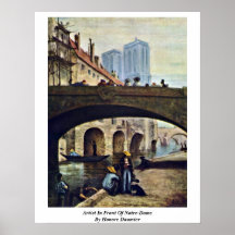 Artista delante de Notre-Dame de Honore Daumier Posters