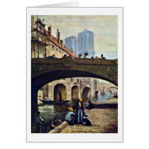 Artista delante de Notre-Dame de Honore Daumier Tarjetón