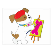 Artista lindo del perrito postal
