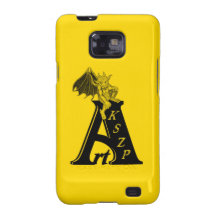 ArtKSZP logo design negro amarillo Samsung Galaxy S2 Carcasas