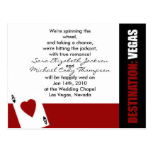 As de la invitación del boda de Vegas del destino  Postal