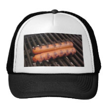 Asado a la parilla de dos perritos calientes gorra