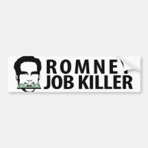Asesino del trabajo de Romney Pegatina De Parachoque