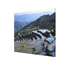 Asia, China, Yunnan, Yuanyang. Rugoso Impresion En Lona