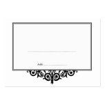 Asiento blanco negro de la huésped del acompañamie tarjetas de negocios