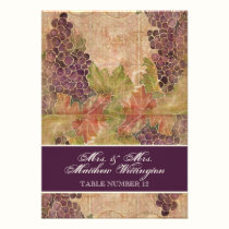 Asiento envejecido del número de la tabla del boda invitaciones