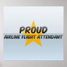 Asistente de vuelo orgulloso de la línea aérea posters