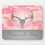Astas y Camo rosado Mousepad del tema de la caza