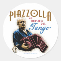Astor Piazzolla Pegatinas Redondas