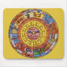 Astrología celestial del vintage, rueda antigua de alfombrilla de raton