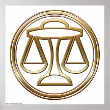 Astrología del zodiaco del libra del latón y del c impresiones