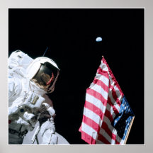 ASTRONAUTA, BANDERA DE LOS E.E.U.U.Y TIERRA IMPRESIONES