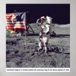 Astronauta Cernan en la luna Apolo 17 1972 Poster