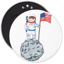 Astronauta con la etiqueta conocida pin