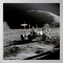 Astronauta de Apolo 15 y vehículo de vagueación lu Impresiones