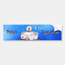 Astronauta de TinCan Pegatina De Parachoque