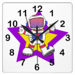 astronauta divertido reloj de pared