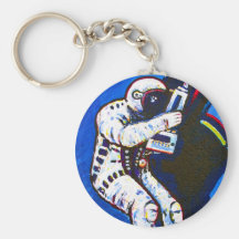 Astronauta, fondo azul llavero personalizado