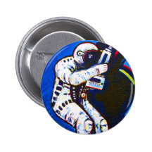 Astronauta, fondo azul pin