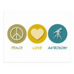 Astronomía del amor de la paz postal