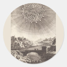 Astronomía del vintage, cielo celestial, Sun por e Pegatinas