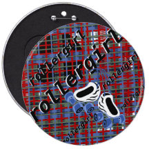 ataque de la tela escocesa del rollergirl pins