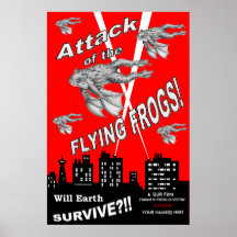 Ataque de las ranas del vuelo poster