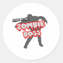Ataque del zombi Boss Pegatinas Redondas