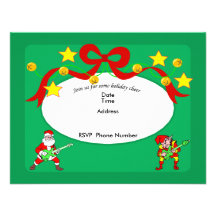 Atasco de la tarjeta de la invitación de Santa y d