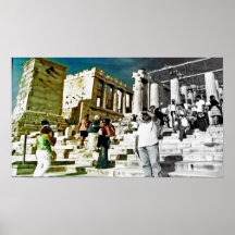 Atenas Grecia en un color se descolora poster