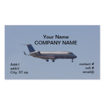 Aterrizaje del avión de pasajeros plantillas de tarjetas personales