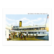 Aterrizaje del barco en el nuevo puerto, Block Isl Tarjetas Postales