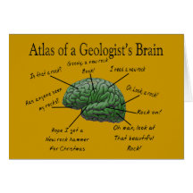 Atlas de los regalos divertidos del cerebro de un  felicitaciones