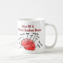 Atlas del cerebro del estudiante de medicina taza de café