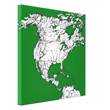 atlas del mundo verde impresión en lona estirada