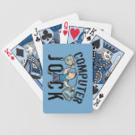 Atleta del ordenador del friki cartas de juego