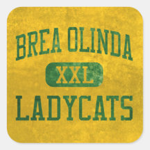 Atletismo de Brea Olinda Ladycats Pegatinas Cuadradas Personalizadas