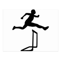 Atletismo - obstáculos tarjeta postal