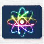 Átomo que brilla intensamente colorido - mousepad  tapetes de ratón