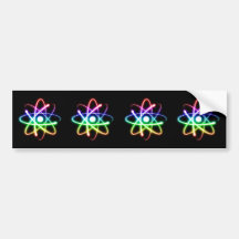 Átomos coloridos de Glowings - pegatina para el pa Etiqueta De Parachoque